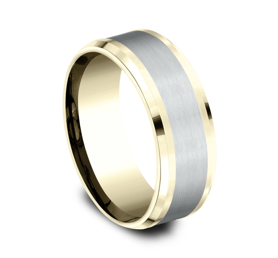 Benchmark CF188010 Multi Color Gold 14k 8mm Men&#39;s Wedding Band Ring