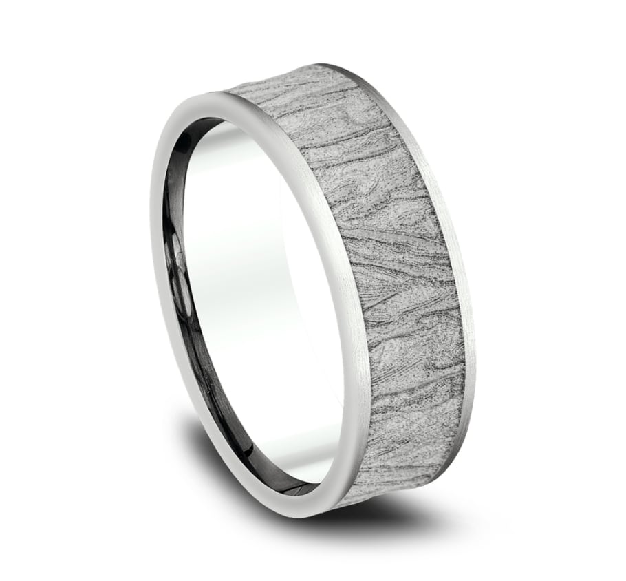 Benchmark CF847635W White Gold 14k 7mm Men&#39;s Wedding Band Ring