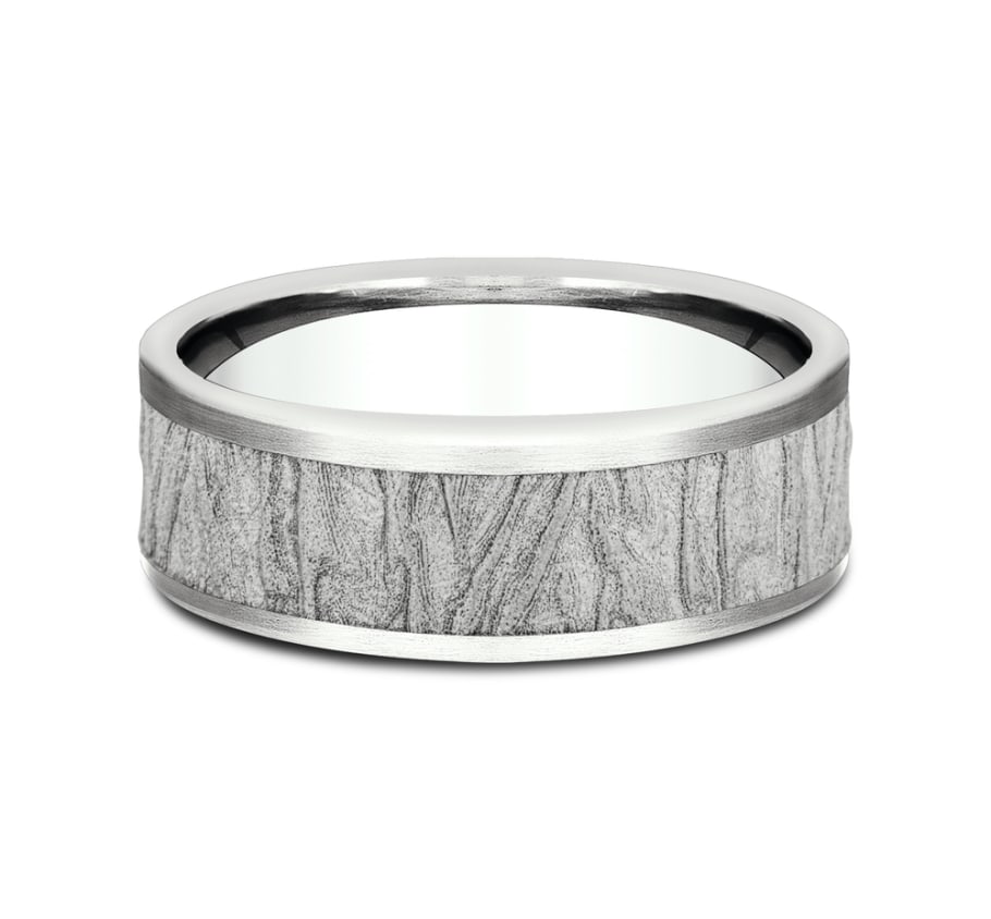 Benchmark CF847635W White Gold 14k 7mm Men&#39;s Wedding Band Ring