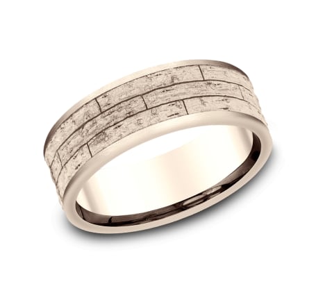 Benchmark CFBP818611 Rose Gold 14k 7mm Men&#39;s Wedding Band Ring
