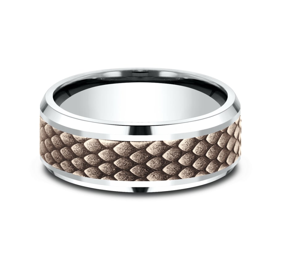 Benchmark CFBP838857 Multi Color Gold 14k 8mm Men&#39;s Wedding Band Ring