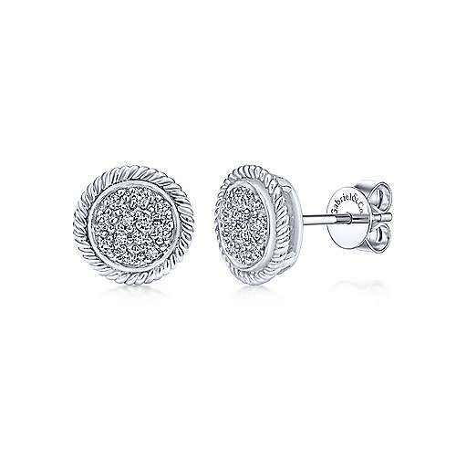 Gabriel &amp; Co. 14K White Gold Fashion 0.19ct Diamond Earrings EG10893W45JJ