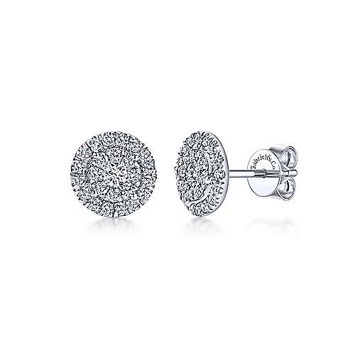 Gabriel &amp; Co. 14k White Gold Double 0.52ct Diamond Halo Stud Earrings EG11685W45JJ
