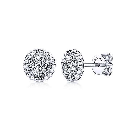 Gabriel &amp; Co. 14k White Gold Beaded Round 0.24ct Diamond Cluster Stud Earrings EG11772W44JJ