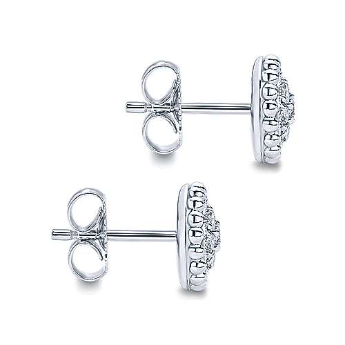 Gabriel &amp; Co. 14k White Gold Beaded Round 0.24ct Diamond Cluster Stud Earrings EG11772W44JJ