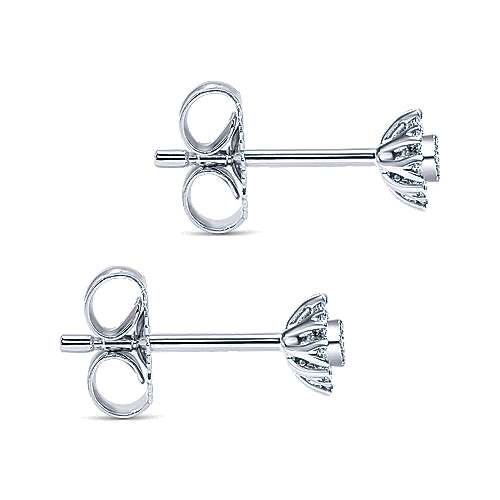 Gabriel &amp; Co. 14k White Gold Dainty Floral 0.11ct Diamond Stud Earrings EG12376W45JJ