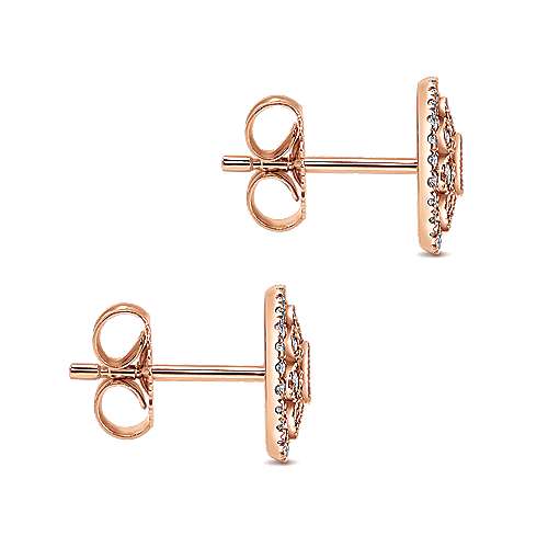 Gabriel &amp; Co. 14k Rose Gold Openwork Round 0.33ct Diamond Stud Earrings EG12662K45JJ