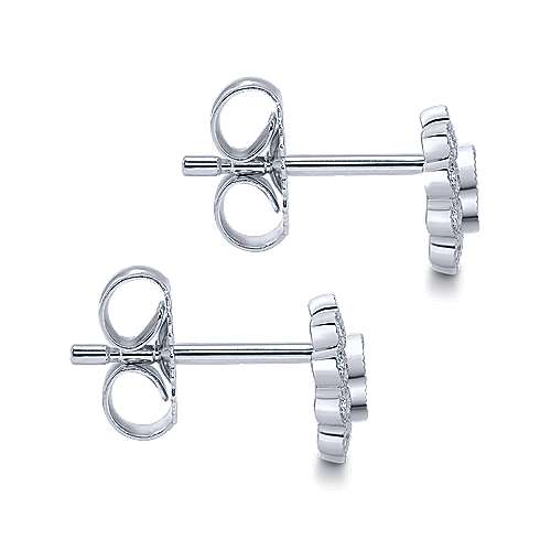 Gabriel &amp; Co. 14k White Gold Bezel Set Round 0.24 ct Diamond Flower Stud Earrings EG12865W45JJ