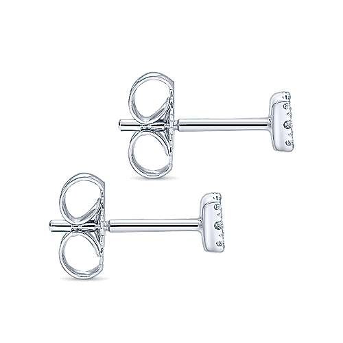 Gabriel &amp; Co. 14K White Gold Pave 0.10ct Diamond Cushion Cut Stud Earrings EG12969W45JJ