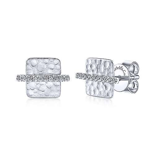 Gabriel &amp; Co. 14K White Gold Fashion 0.09ct Diamond Earrings EG13092W45JJ