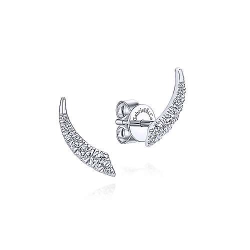 Gabriel &amp; Co. 14k White Gold Curved 0.23ct Diamond Bar Stud Earrings EG13178W45JJ