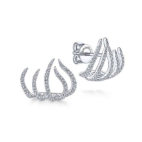 Gabriel &amp; Co. 14k White Gold 0.56ct Diamond Tendril Stud Earrings EG13183W45JJ