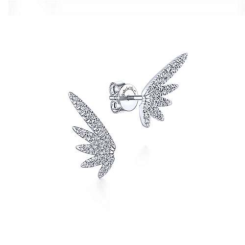 Gabriel &amp; Co. 14k White Gold 0.37ct Diamond Wing Stud Earrings EG13405W45JJ
