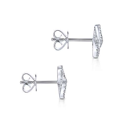Gabriel &amp; Co. 14k White Gold Open Floral Pave 0.38ct Diamond Stud Earrings EG13488W45JJ