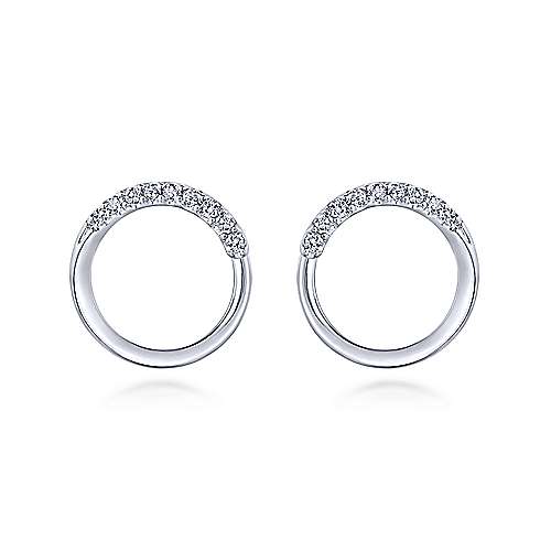 Gabriel &amp; Co. 925 Sterling Silver White Sapphire Bypass Stud Earrings EG13533SVJWS