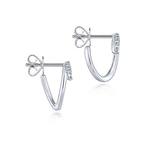 Gabriel &amp; Co. 925 Sterling Silver White Sapphire Bypass Stud Earrings EG13533SVJWS