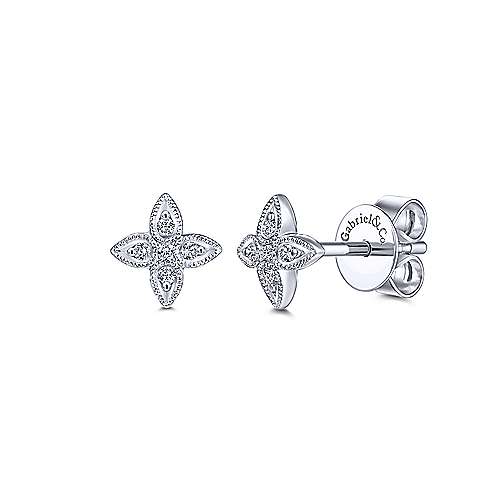 Gabriel &amp; Co. 14K White Gold 0.04ct Diamond Stud Earrings EG13591W45JJ