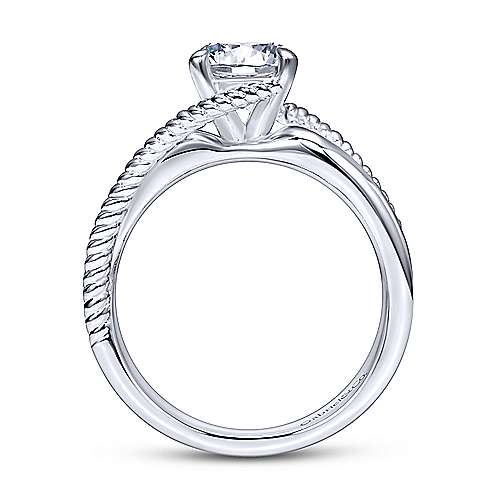 Gabriel &amp; Co 14K White Gold Round Bypass Diamond Engagement Ring ER10201W4JJJ