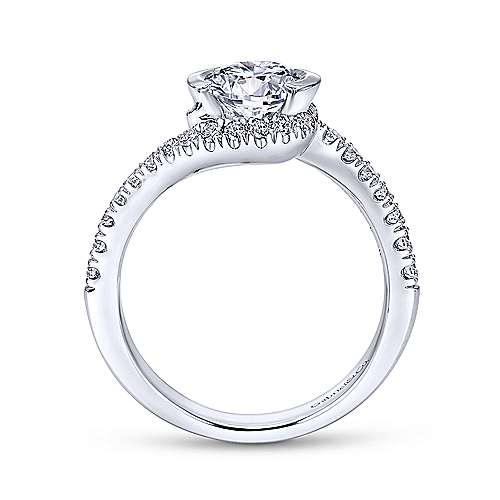 Gabriel &amp; Co 14K White Gold Round Bypass Diamond Engagement Ring  ER10472W44JJ