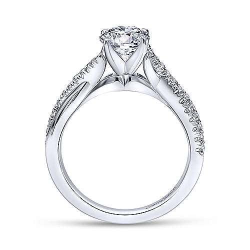 Gabriel &amp; Co 14K White Gold Round Twisted Diamond Engagement Ring  ER10951W44JJ