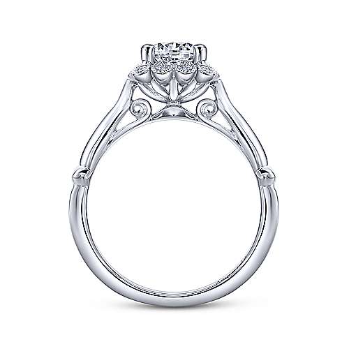 Gabriel &amp; Co 18K White Gold Round Halo Diamond Engagement Ring  ER11342R4W83JJ