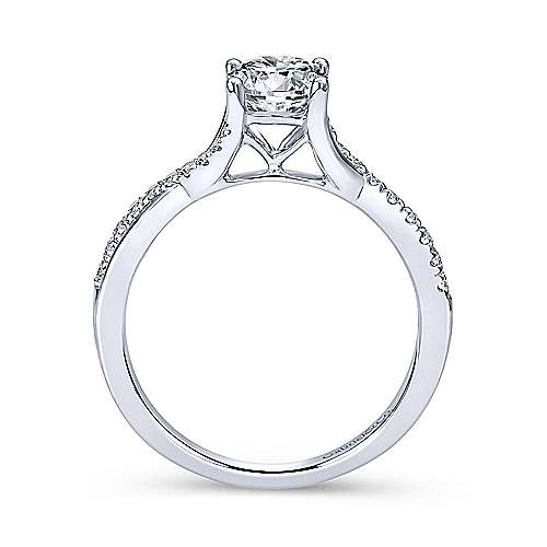 Gabriel &amp; Co 14K White Gold Round Diamond Engagement Ring  ER11794R3W44JJ
