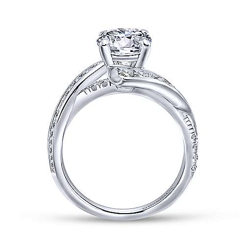 Gabriel &amp; Co 14K White Gold Round Diamond Engagement Ring ER12336R4W44JJ