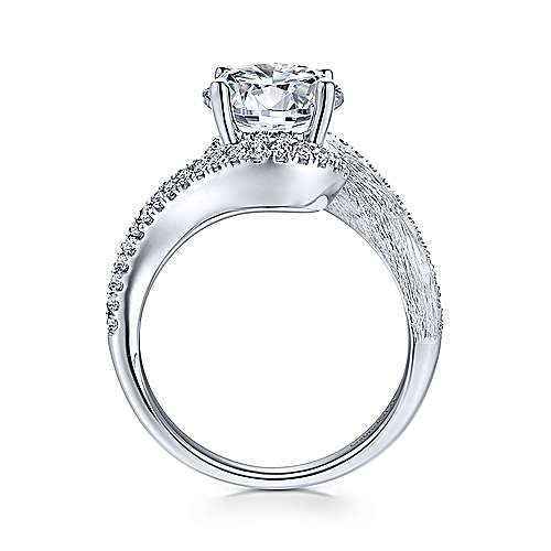 Gabriel &amp; Co 14K White Gold Round Diamond Engagement Ring ER12348R6W44JJ