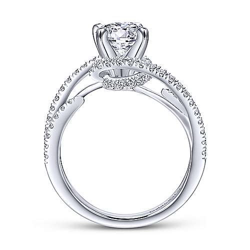 Gabriel &amp; Co 14K White Gold Round Diamond Engagement Ring ER12586R4W44JJ