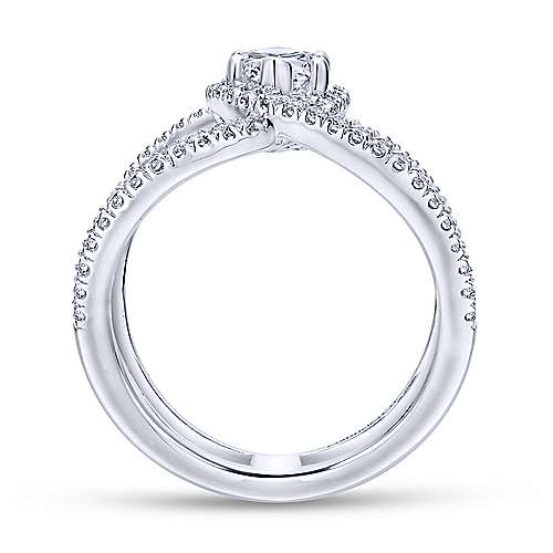 Gabriel &amp; Co 14K White Gold Marquise Halo Diamond Engagement Ring  ER12644M4W44JJ