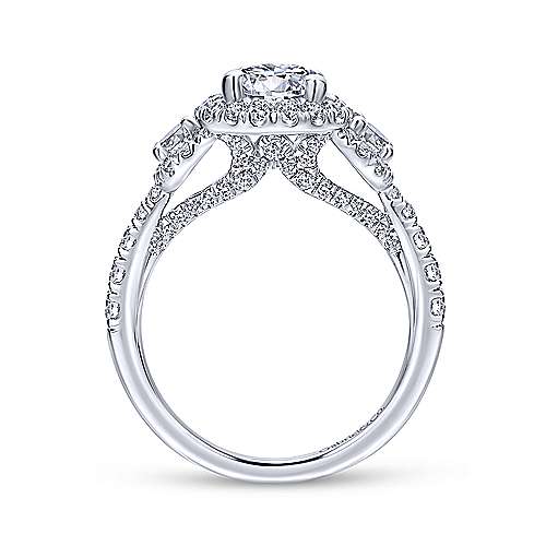 Gabriel &amp; Co 14K White Gold Round Diamond Engagement Ring  ER12770R4W44JJ