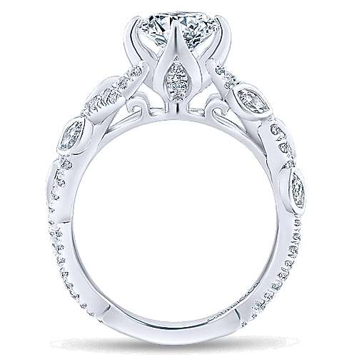 Gabriel &amp; Co 14K White Gold Round Diamond Engagement Ring ER12888R4W44JJ