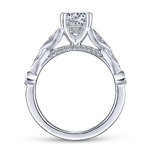 Gabriel &amp; Co 14K White Gold Round Diamond Engagement Ring  ER13888R4W44JJ