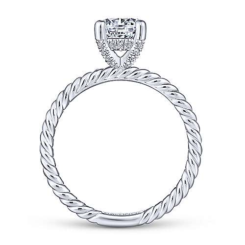 Gabriel &amp; Co 14K White Gold Round Diamond Engagement Ring  ER13913R4W44JJ