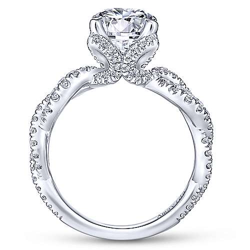 Gabriel &amp; Co 18K White Gold Round Diamond Engagement Ring ER13987R6W83JJ