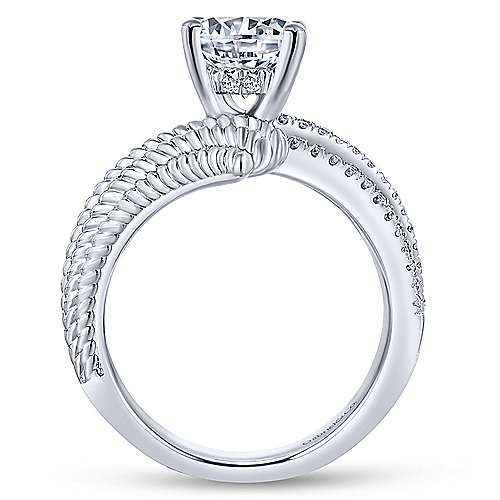 Gabriel &amp; Co 14K White Gold Round Diamond Engagement Ring ER14084R6W44JJ