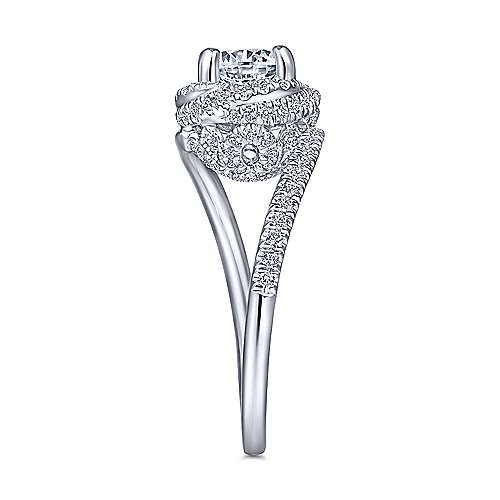 Gabriel &amp; Co 14K White Gold Round Halo Diamond Engagement Ring  ER14397R4W44JJ