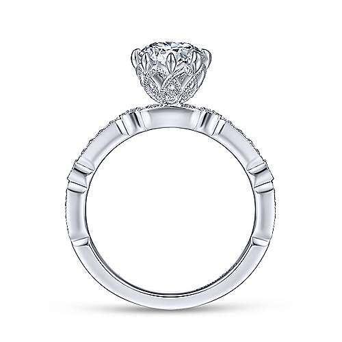 Gabriel &amp; Co 14K White Gold Round Diamond Engagement Ring  ER14432R4W44JJ