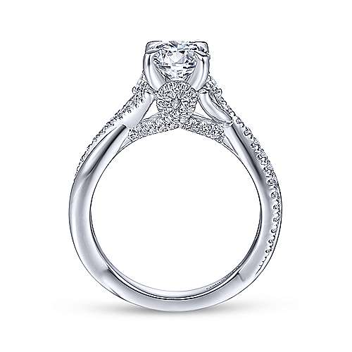 Gabriel &amp; Co 14K White Gold Round Diamond Engagement Ring ER14448R4W44JJ