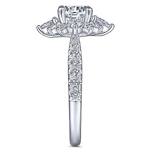 Gabriel &amp; Co 14k White Gold Round Halo ENGAGEMENT RING ER14450R4W44JJ