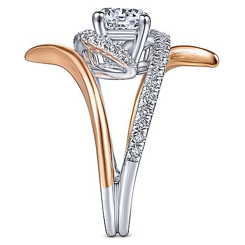 Gabriel &amp; Co 14K White Rose Gold Round Diamond Engagement Ring  ER14467R4T44JJ