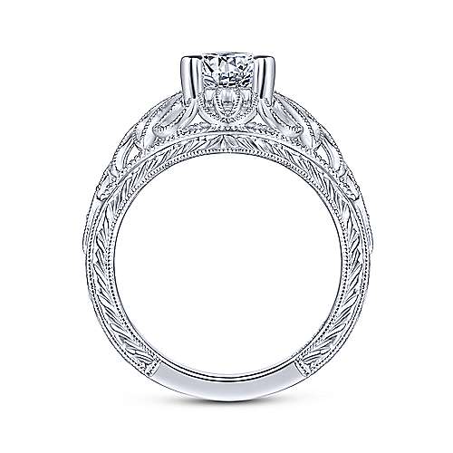 Gabriel &amp; Co 14K White Gold Round Diamond Engagement Ring  ER14493R4W44JJ