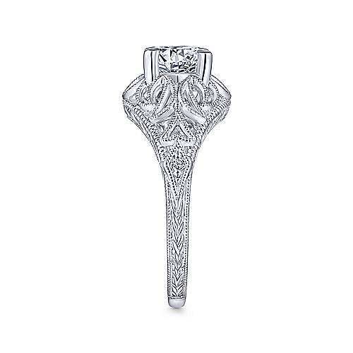 Gabriel &amp; Co 14K White Gold Round Diamond Engagement Ring  ER14493R4W44JJ