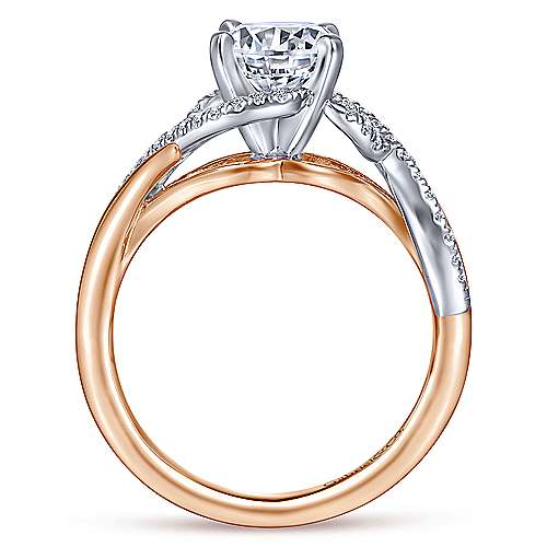 Gabriel &amp; Co 14K White Rose Gold Round Diamond Engagement Ring ER14510R4T44JJ