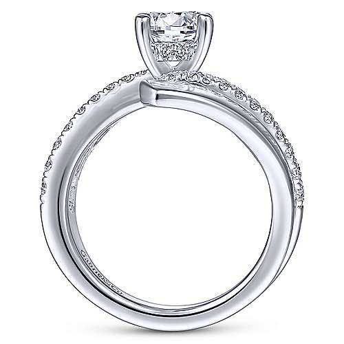 Gabriel &amp; Co 14K White Gold Round Bypass Diamond Engagement Ring ER14613R4W44JJ