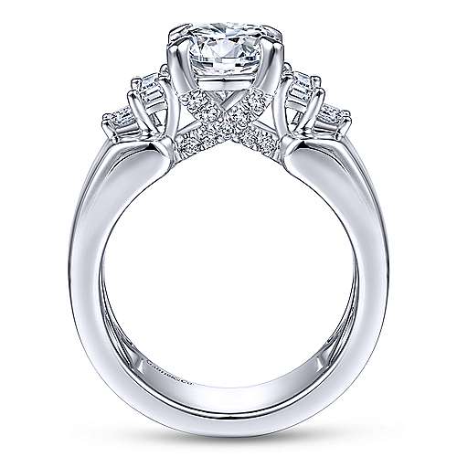 Gabriel &amp; Co 14K White Gold Round Diamond Engagement Ring  ER14619R6W44JJ