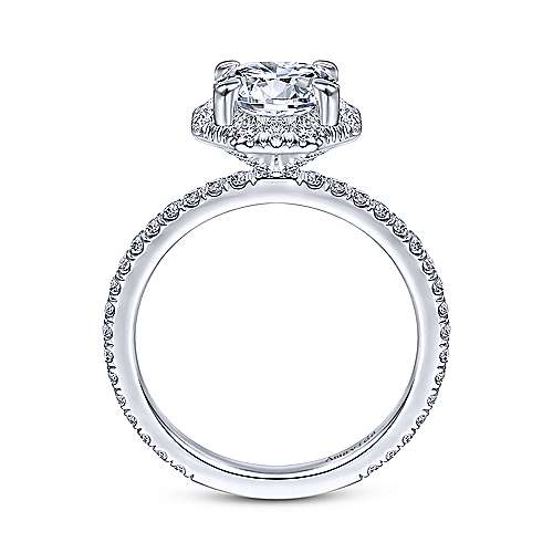 Gabriel &amp; Co 18K White Gold Octagonal Halo Round Diamond Engagement Ring  ER14928R6W83JJ