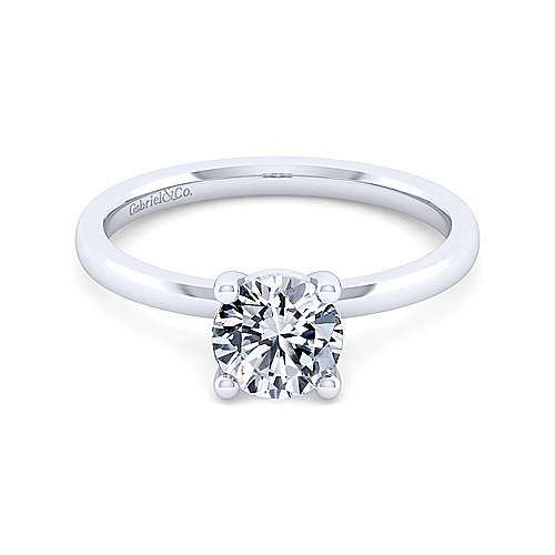 Gabriel &amp; Co 14K White Gold Round Diamond Engagement Ring  ER14982R4W4JJJ