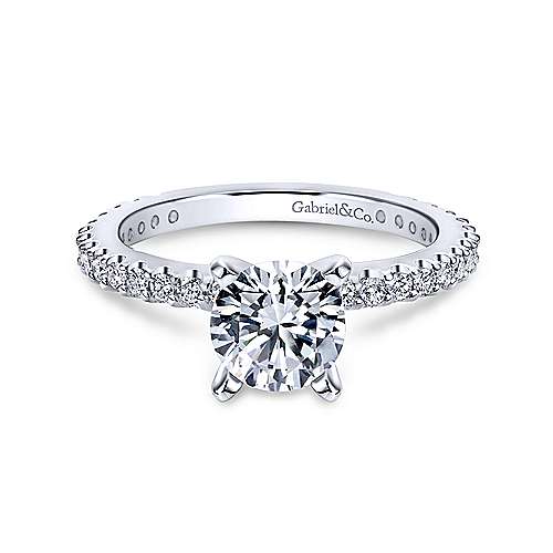 Gabriel &amp; Co 14K White Gold Round Diamond Engagement Ring  ER4124W44JJ