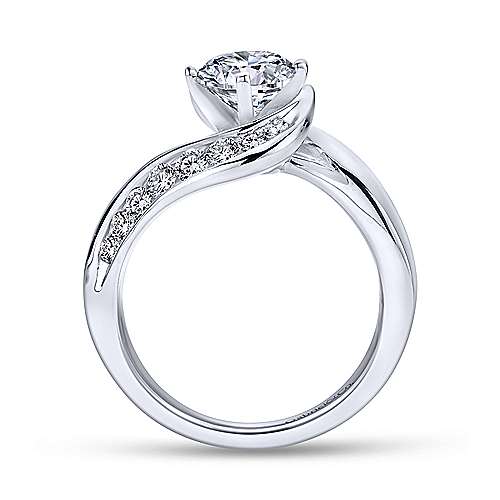 Gabriel &amp; Co 14K White Gold Round Bypass Diamond Engagement Ring ER4309W44JJ